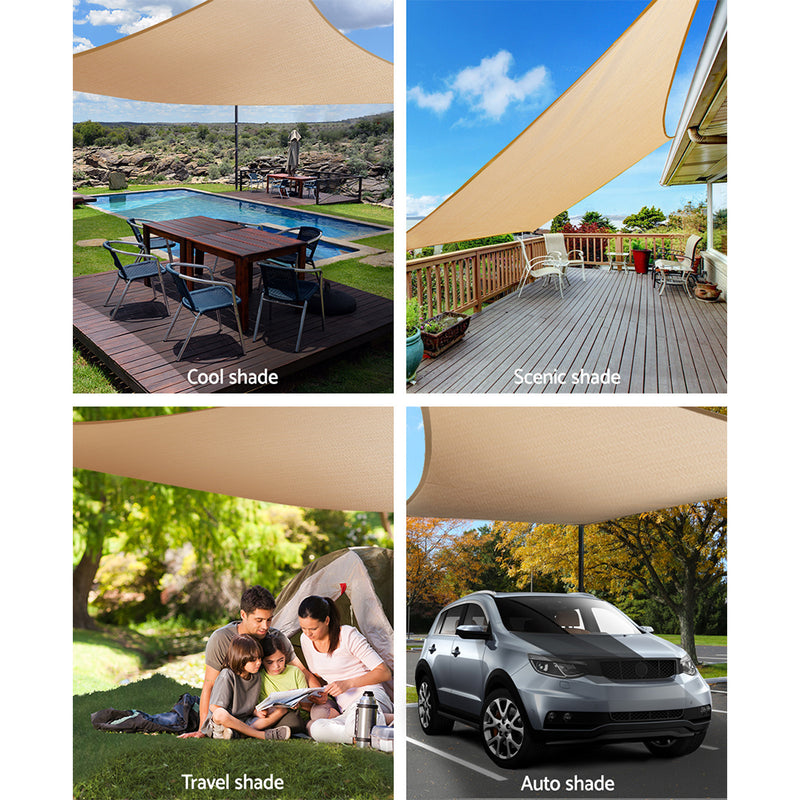 Instahut Sun Shade Sail Cloth Shadecloth Rectangle Canopy Sand 280gsm 2x4m