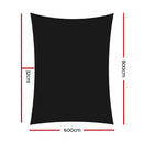 Instahut 6x8m Shade Sail Sun Shadecloth 280gsm Black