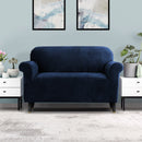 Artiss Velvet Sofa Cover Plush Couch Cover Lounge Slipcover 2 Seater Sapphire