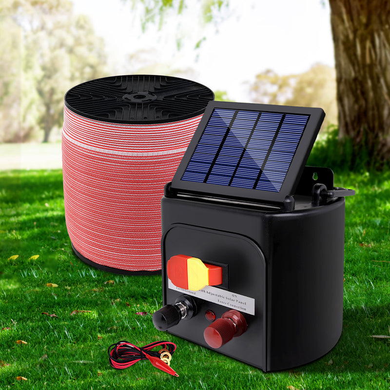 Giantz Electric Fence Energiser 3km Solar Powered Charger Set + 2000m Tape