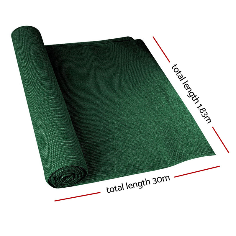 Instahut 50% UV Sun Shade Cloth Shadecloth Sail Roll Mesh Garden Outdoor 1.83x30m Green