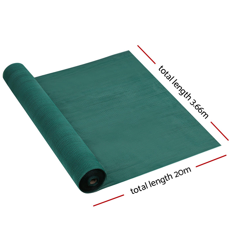 Instahut 3.66x20m 50% UV Shade Cloth Shadecloth Sail Garden Mesh Roll Outdoor Green