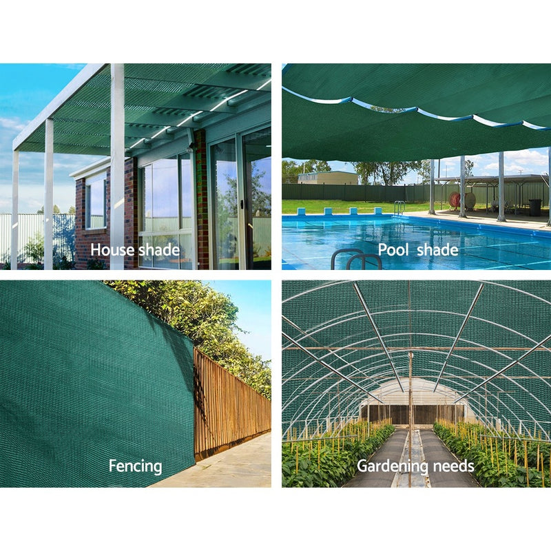 Instahut 3.66x20m 50% UV Shade Cloth Shadecloth Sail Garden Mesh Roll Outdoor Green