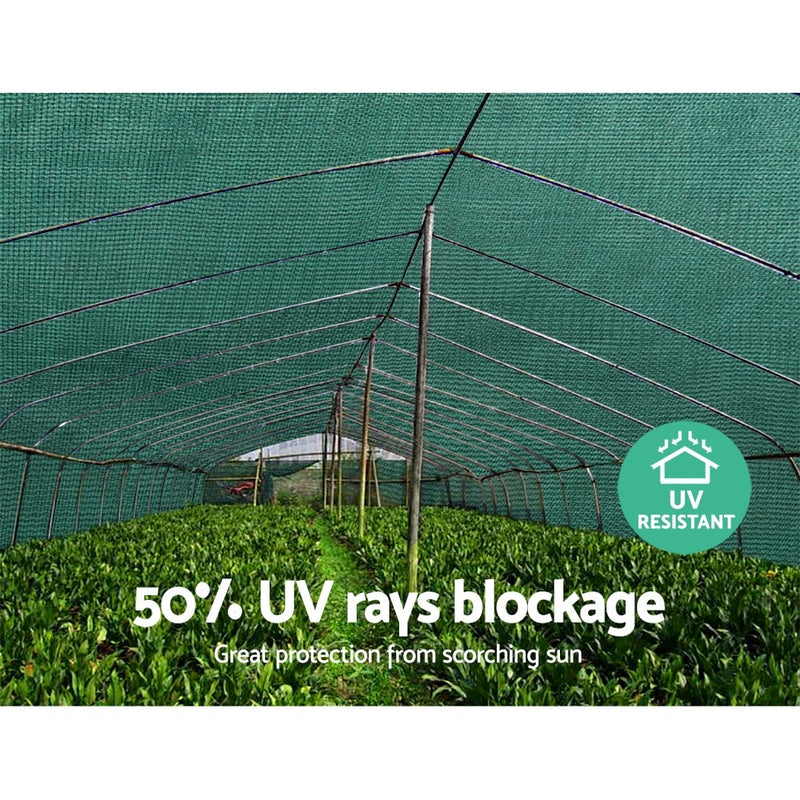 Instahut 50%UV Shade Cloth Shadecloth Sail Garden Mesh Roll Outdoor 3.66x10m GR