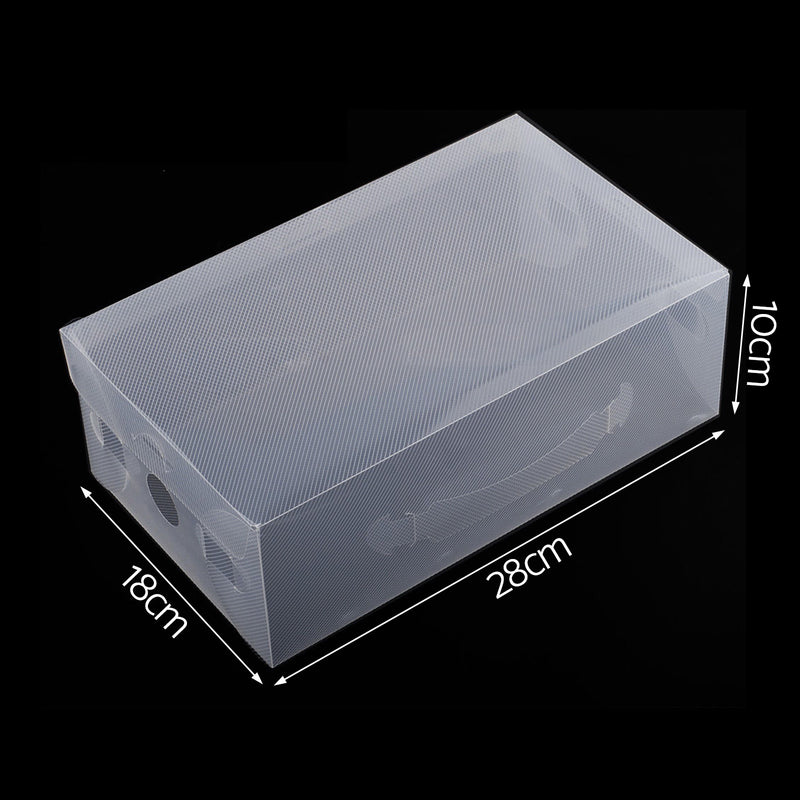 40pcs Clear Shoe Storage Box Transparent Foldable Stackable Boxes Organize Home