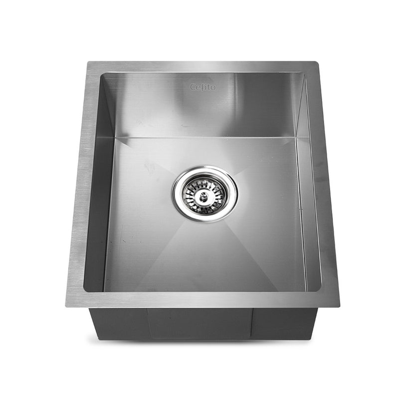 Cefito 39cm x 45cm Stainless Steel Kitchen Sink Under/Top/Flush Mount Silver