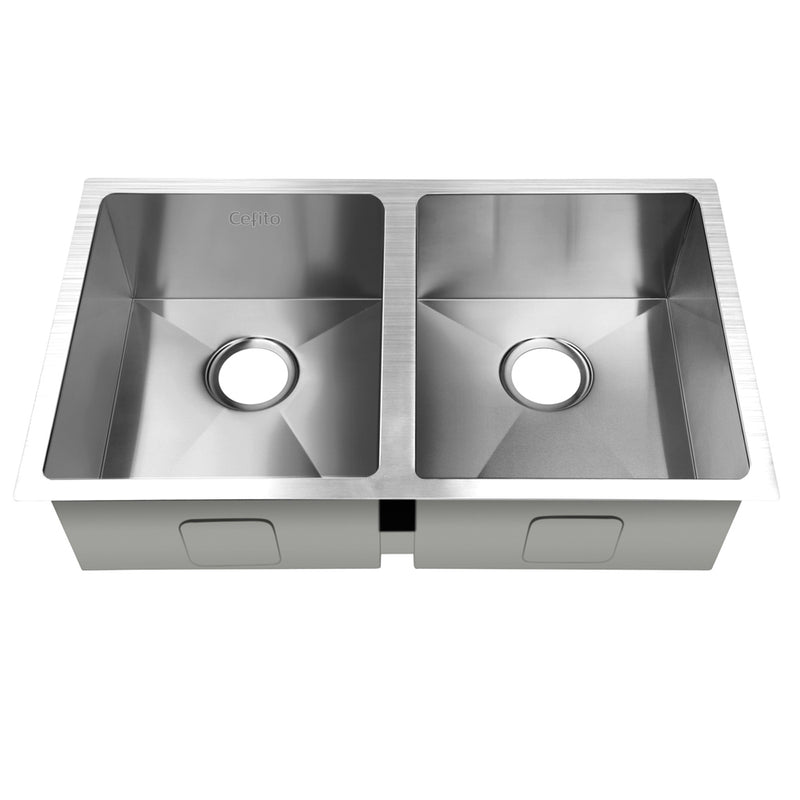 Cefito 77cm x 45cm Stainless Steel Kitchen Sink Under/Top/Flush Mount Silver