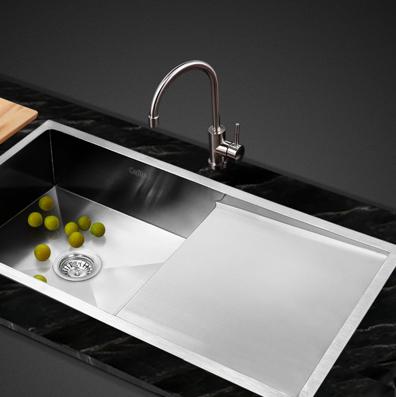 Cefito 96cm x 45cm Stainless Steel Kitchen Sink Under/Top/Flush Mount Silver