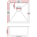 Cefito 44cm x 44cm Stainless Steel Kitchen Sink Under/Top/Flush Mount Black