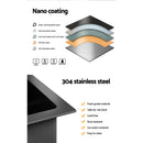 Cefito Kitchen Sink Basin Stainless Steel Under/Top/Flush Mount Bowl 750X450MM