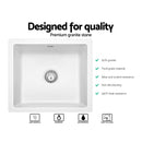 Cefito Stone Kitchen Sink 460X410MM Granite Under/Topmount Basin Bowl Laundry White