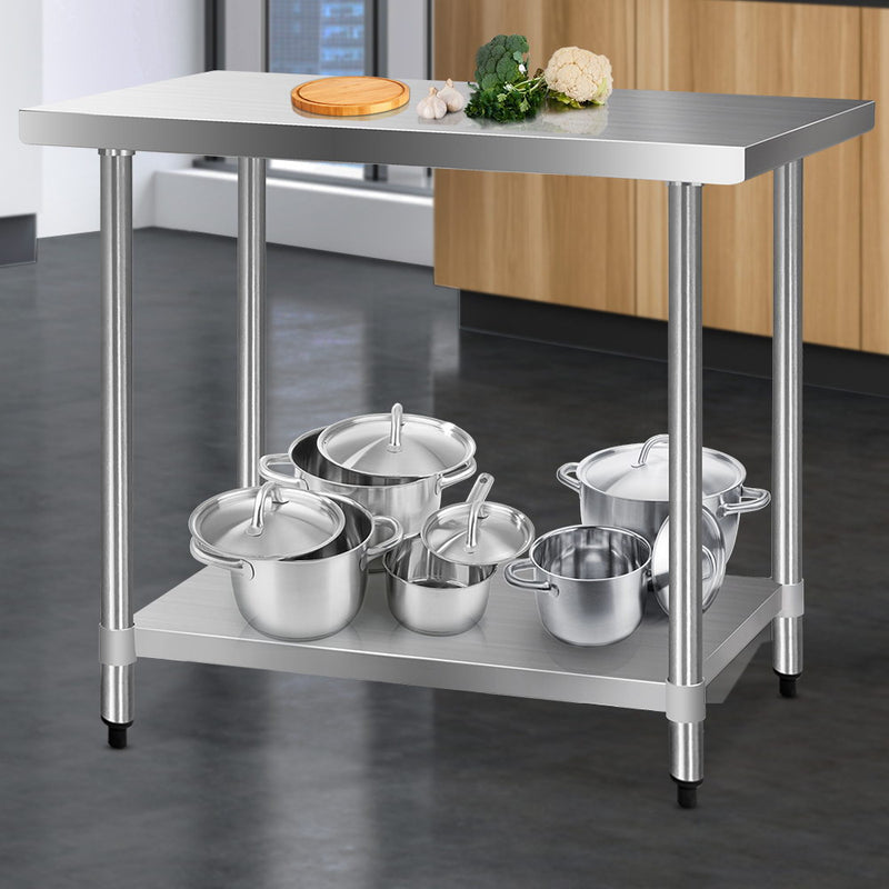 Cefito 1219 x 610mm Commercial Stainless Steel Kitchen Bench