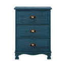Artiss Bedside Tables Drawers Side Table Cabinet Vintage Blue Storage Nightstand