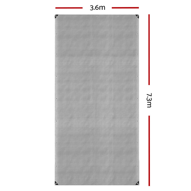 Instahut 3.6x7.3m Tarp Camping Tarps Poly Tarpaulin Heavy Duty Cover 180gsm Silver