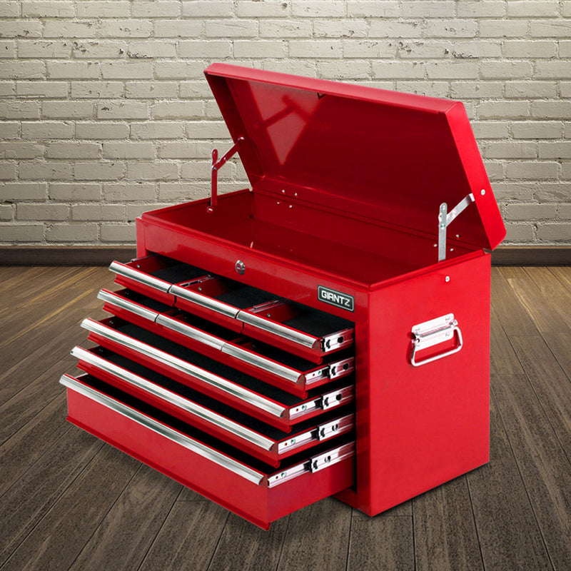 Giantz 9 Drawer Mechanic Tool Box Storage - Red