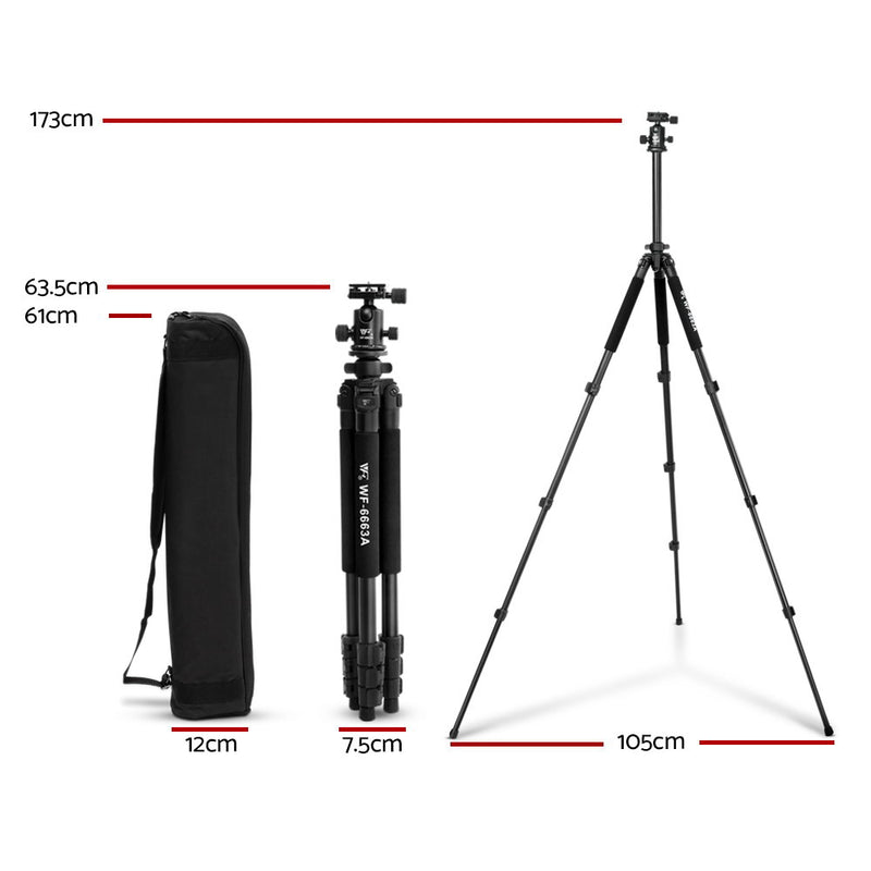 Weifeng 173cm Professional Ball Head Tripod Digital Camera