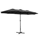 Instahut Outdoor Umbrella Twin Umbrellas Beach Garden Stand Base Sun Shade 4.57m