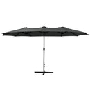 Instahut Outdoor Umbrella Twin Umbrellas Beach Garden Stand Base Sun Shade 4.57m