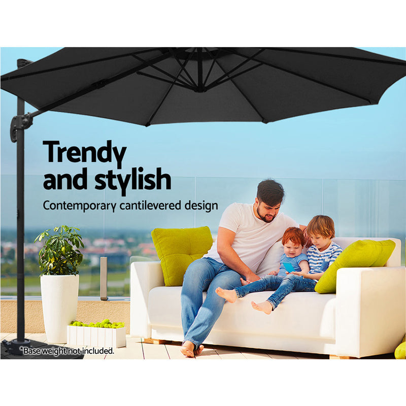 Instahut Roma Outdoor Umbrella - Black