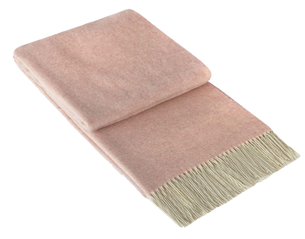 Kensington Throw - 10% Cashmere/ 90% Super Fine Merino Wool - Blush