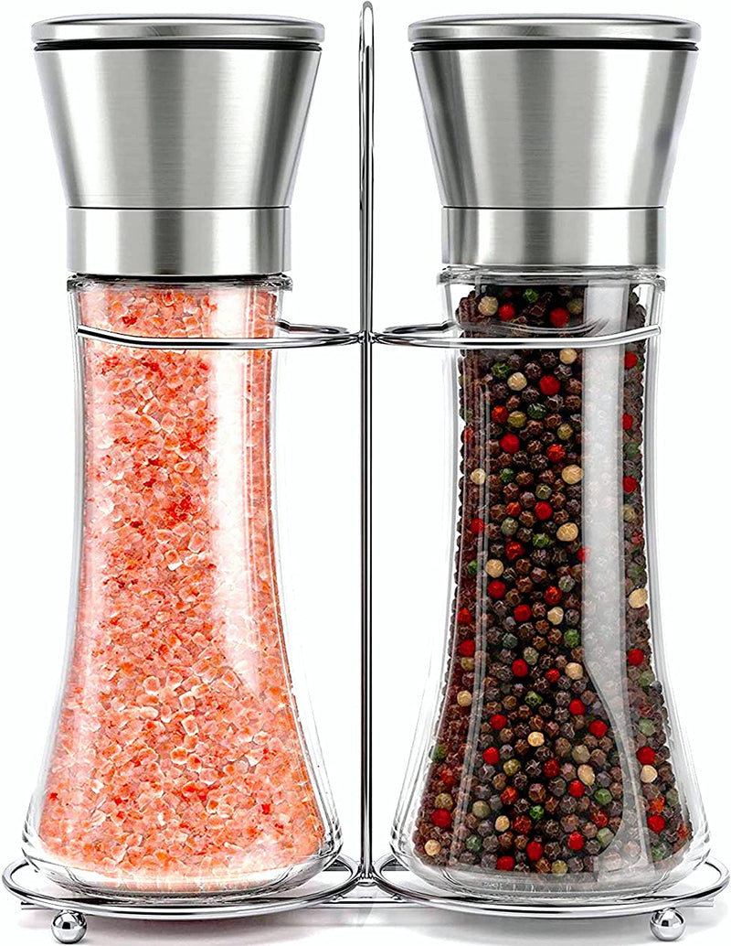 VIKUS Modern Stainless Steel Salt and Pepper Grinder Set