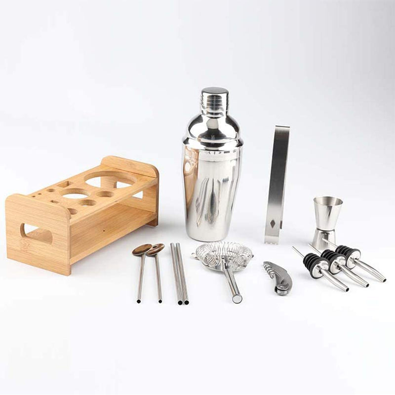 VIKUS Steel Shaker Cocktail Bar Set Kit with 13 Pieces Bar Utensils