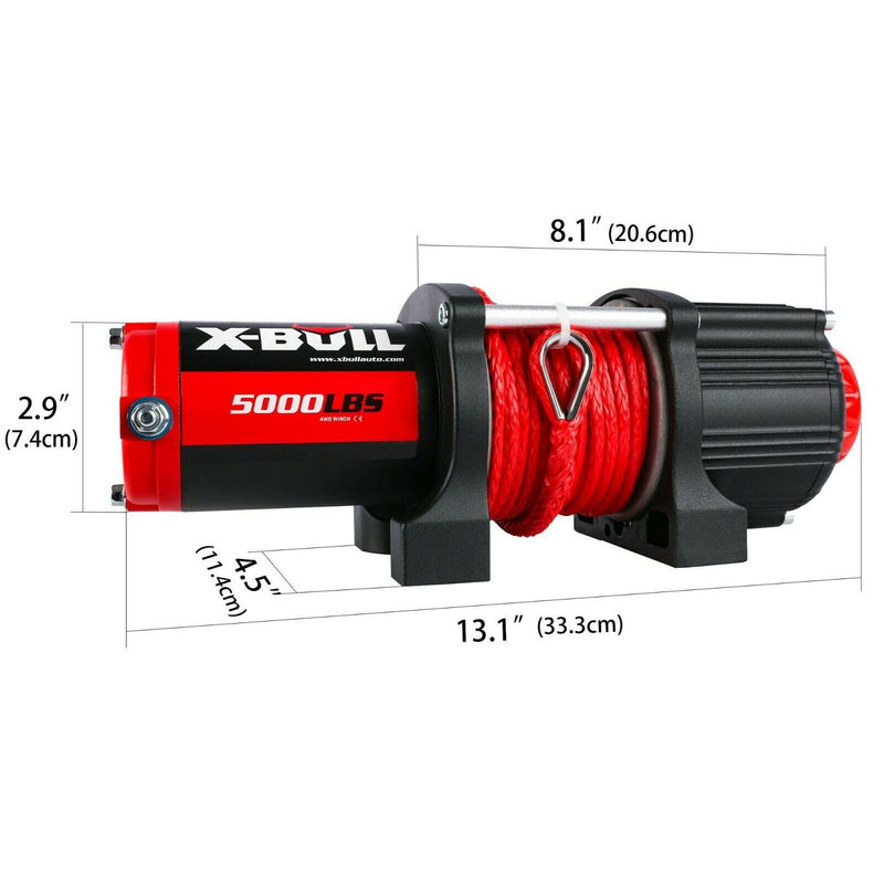 X-BULL Electric Winch 5000LBS 12V 15.2M Synthetic Rope Wireless ATV UTV 4WD Boat