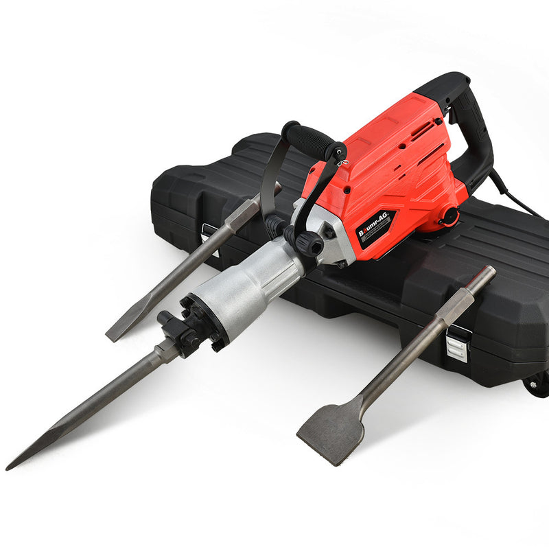 Baumr-AG 2300W Pro-Grade Electric Demolition Jackhammer, with 3 Bonus Chisels, Carry Case