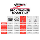 Jet-USA 18" Stainless Steel Pressure Washer Surface Cleaner with Yoke Handlebar, 3/8" Fitting, For Concrete Driveway Patio Floor