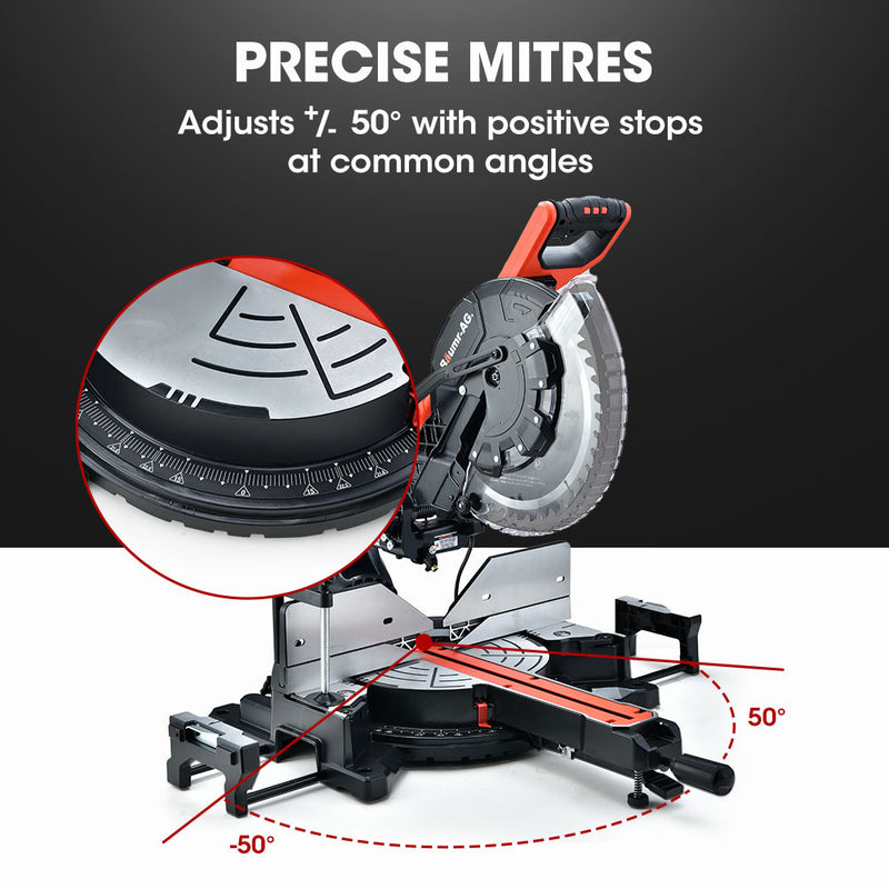 BAUMR-AG 305mm Compound Mitre Saw Dual Bevel Sliding Drop Saws 2200W