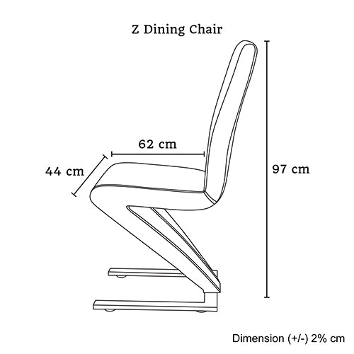 2x Z Shape Red Leatherette Dining Chairs with Stainless Base