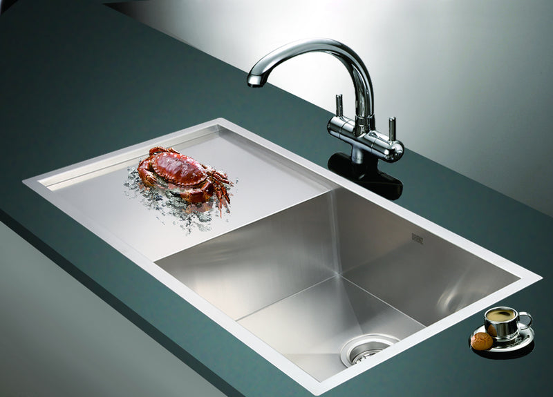 960x450mm Handmade Stainless Steel Undermount / Topmount Kitchen Sink with Waste