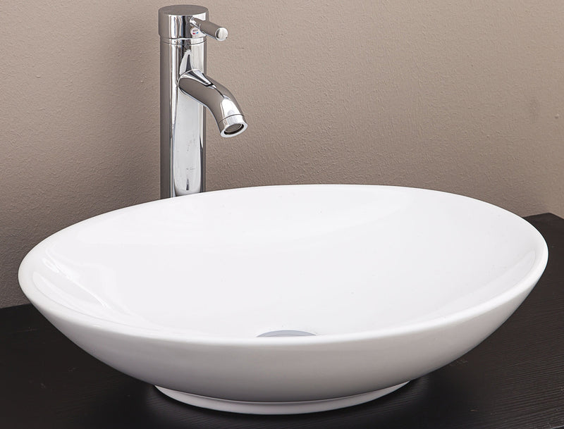 Bathroom Ceramic Oval Above Countertop Basin for Vanity