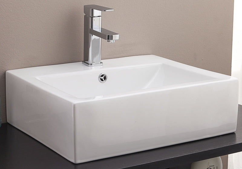 Ceramic Rectangular Above Countertop Basin for Vanity