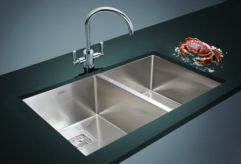 835x505mm Handmade 1.5mm Stainless Steel Undermount / Topmount Kitchen Sink with Square Waste