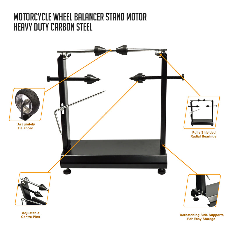 Motorcycle Wheel Balancer Stand Motor Heavy Duty Carbon Steel