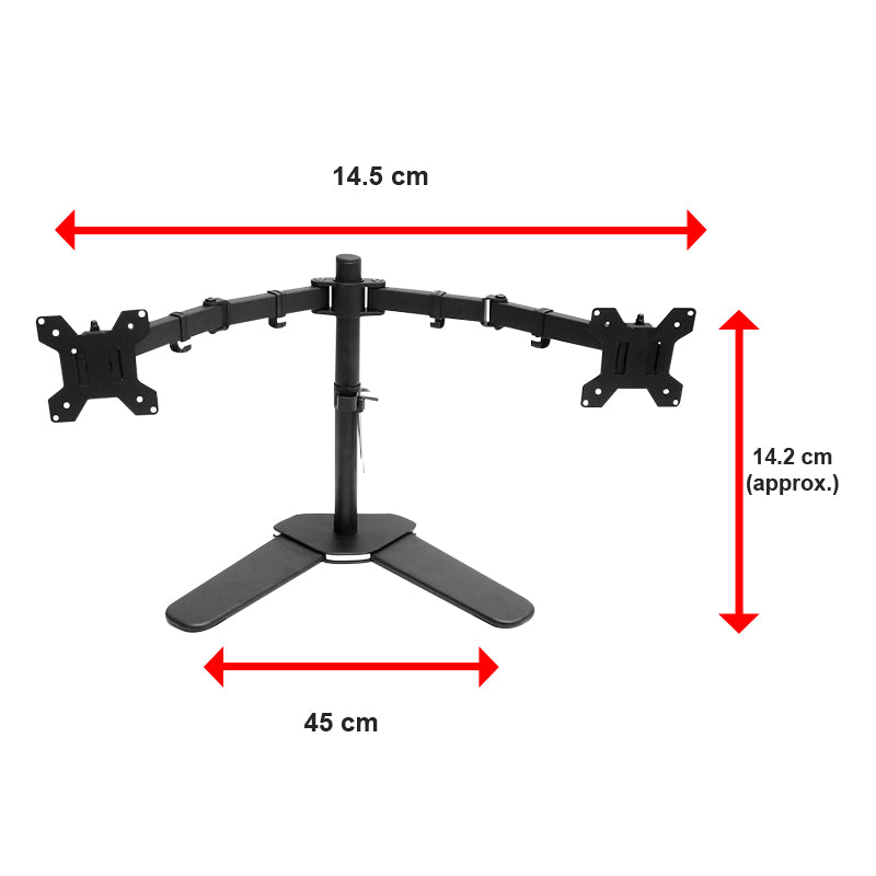 13"-27" Dual Screen Monitor Stand TV Bracket Computer Display Desk Mount Holder