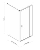 Semi Frameless Shower Screen (74~82)x 195cm & (98~101)x 195cm Side AS/NZS Glass