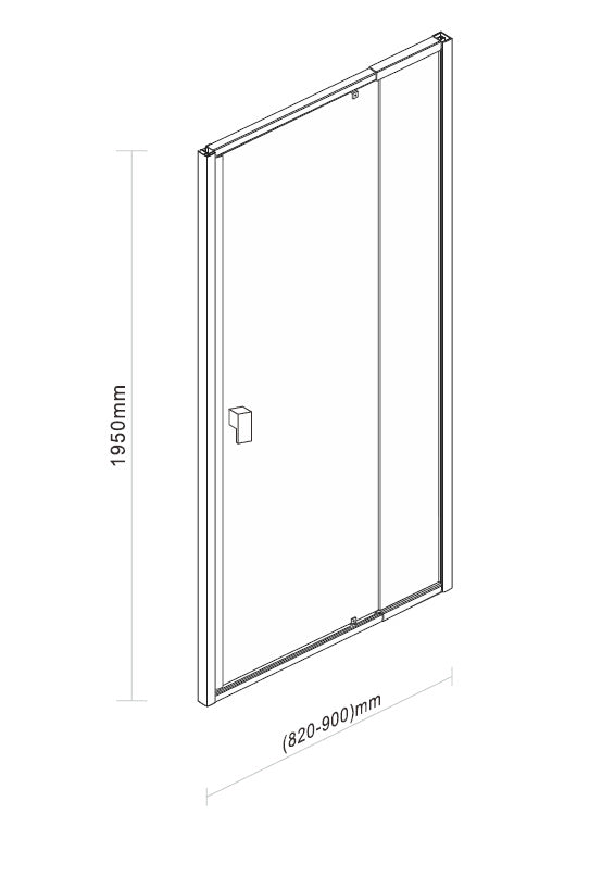 Adjustable Semi Frameless Shower Screen (82~90) x 195cm Australian Safety Glass