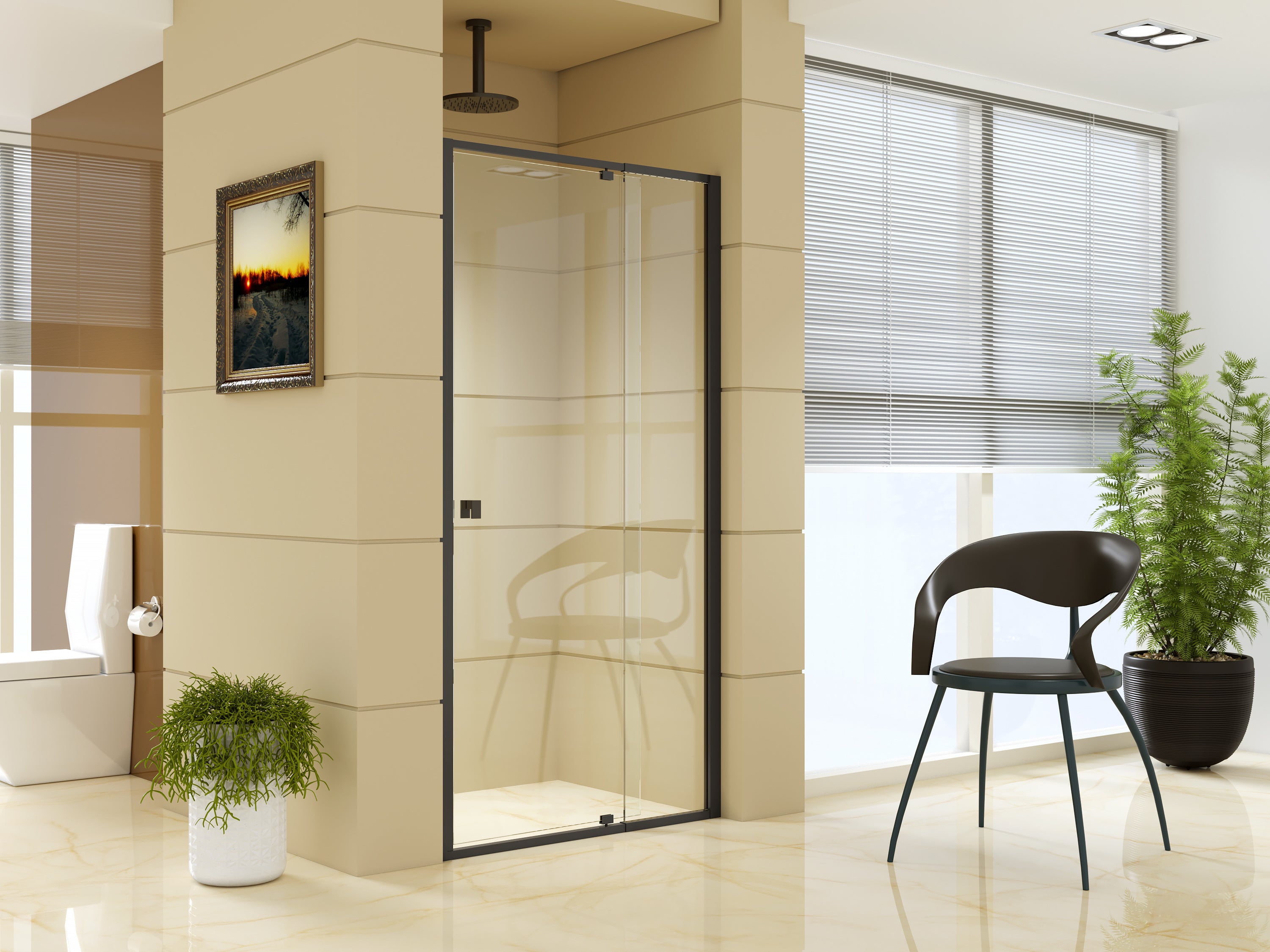 Adjustable Semi Frameless Shower Screen (98~106) x 195cm Australian Sa