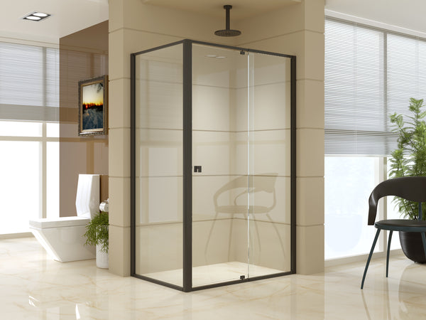 Semi Frameless Shower Screen (114~122)x 195cm & (77~80)x 195cm Side AS/NZS Glass