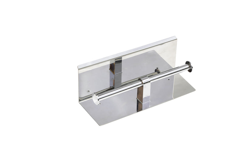 Stainless Steel Double Toilet Paper Holder Towel Roll Tissue Rack Storage Shelf