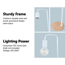 Modern Table lamp Desk Light Timber Base Bedside Bedroom White