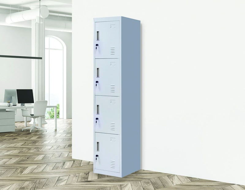 Standard Lock 4 Door Locker for Office Gym Grey