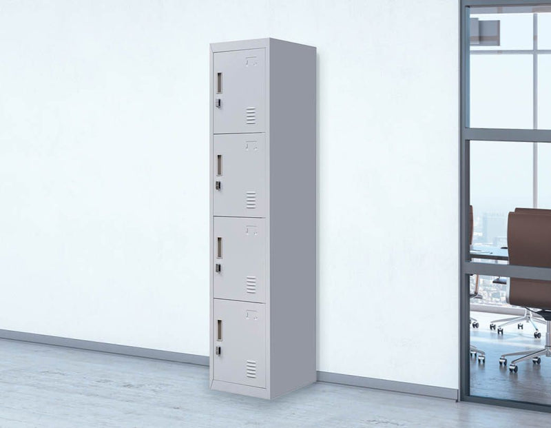 Padlock-operated lock 4 Door Locker for Office Gym Grey