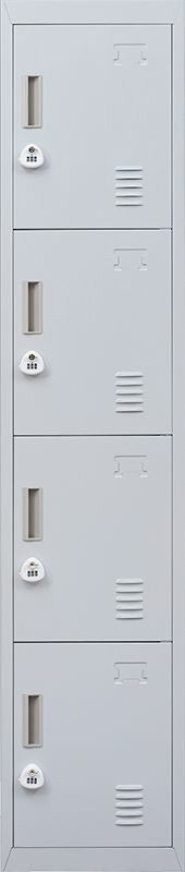 3-digit Combination Lock 4 Door Locker for Office Gym Grey