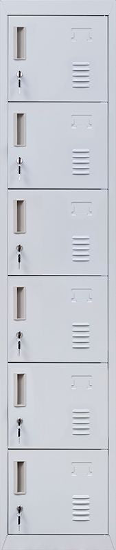 Standard Lock 6-Door Locker for Office Gym Shed School Home Storage Grey