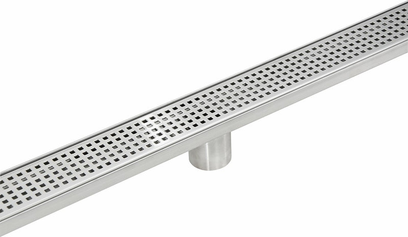 1000mm Bathroom Shower Stainless Steel Grate Drain w/Centre outlet Floor Waste Square Pattern