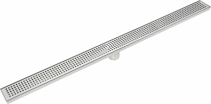 1000mm Bathroom Shower Stainless Steel Grate Drain w/Centre outlet Floor Waste Square Pattern