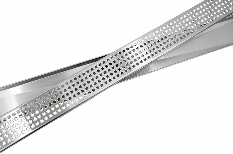 1200mm Bathroom Shower Stainless Steel Grate Drain w/Centre outlet Floor Waste Square Pattern